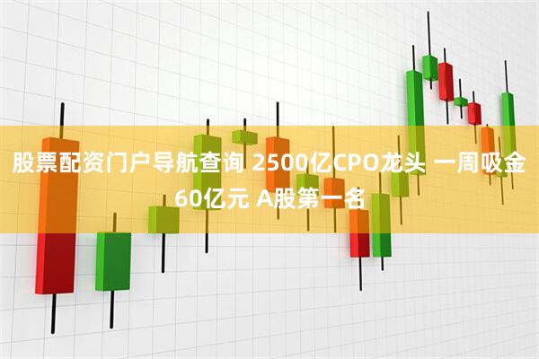 股票配资门户导航查询 2500亿CPO龙头 一周吸金60亿元 A股第一名